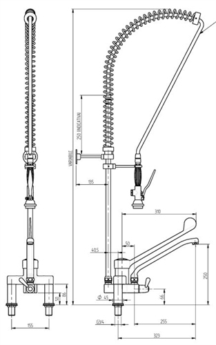 Monolith Hygiene Lever Pre-Rinse Tap